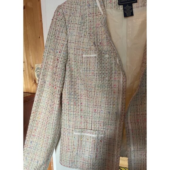 Vintage Laura Scott Pastel Tweed Spring Blazer Women's Size 8 Jacket - Picture 4 of 6